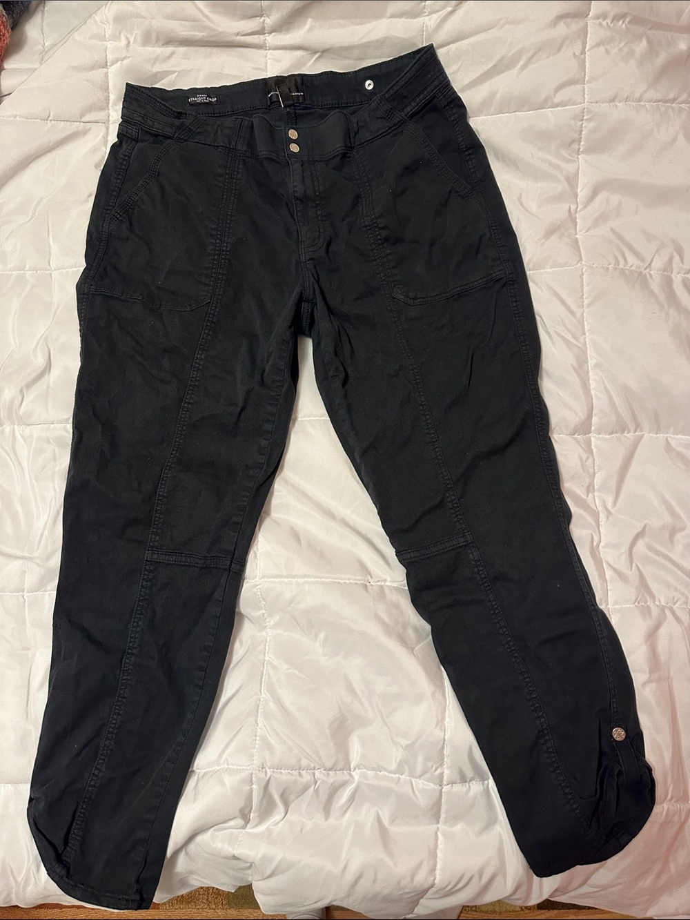 White House Black Market Black Straight Crop Pants